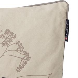 Lexington Farmers Market Organic Cotton Canvas Pillow Cover, Beige/Dk Gray