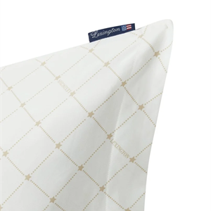Lexington Signature Star Sateen Pillowcase, White/Beige