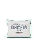 Lexington Beach Club Small Embroidered Pillow, White/Blue/Green