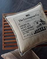 Lexington Like Home Printed Cotton/Jute Pillow Cover, Beige/Gray