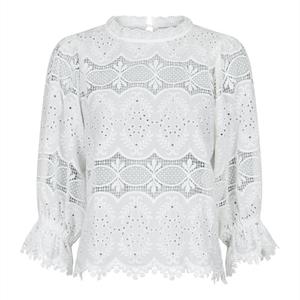 Neo Noir Adela Big Embroidery Blouse, White