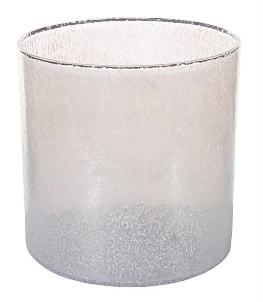 Shishi Glass cylinder crincled white h15cm