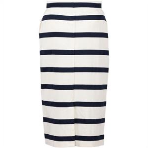 Blue Dusina Striped Skirt, Ecru w/New Navy