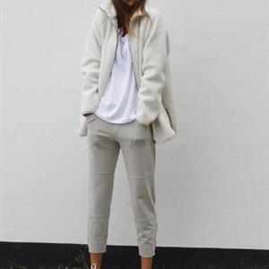 Blue Aria Fleece Jacket, Off White