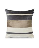 Lexington Striped Viscose/Cotton Velvet Pillow Cover, Walnut/Dk Gray