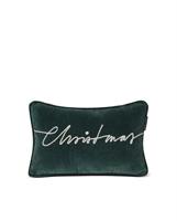 Lexington Christmas Cotton Velvet Pillow, Green