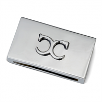 Classic Collection Match Box Case Monogram, Nickelplated Brass
