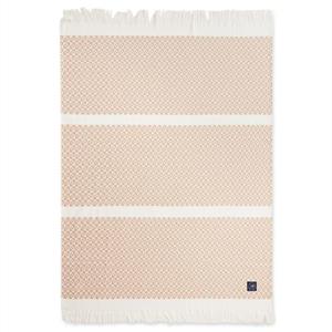 Lexington Striped Structured Recycled Cotton Throw, Beige/White