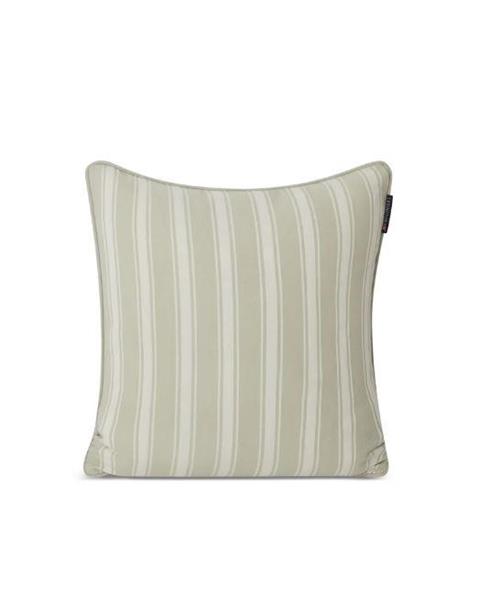Lexington All Over Striped Organic Cotton Twill Pillow Cover, Gray-Green/White