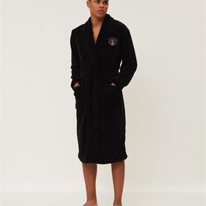 Lexington Lesley Polyester Fleece Robe, Black