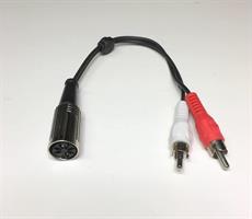 Adapter fra 7-pins DIN hun til 2 x RCA han