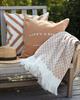 Lexington Striped Structured Recycled Cotton Throw, Beige/White