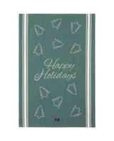 Lexington Happy holidays jacquard kitchen towel, Green/White