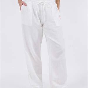 Neo Noir Sonar Linen Pants, White