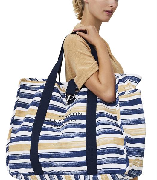 Lexington Madison Organic Cotton Beach Bag, Blue Multi Stripe