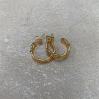 Three M Earrings, Gold