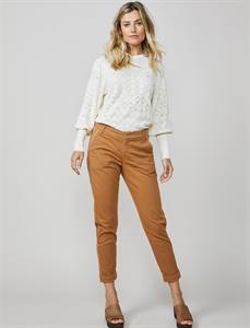 Summum Woman Chino Pant comfy soft Cotton, Walnut