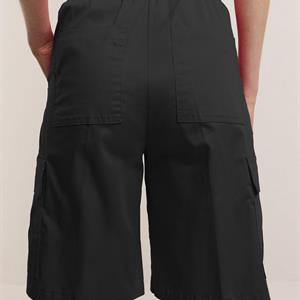 Summum Woman Cargo Shorts Cotton Stretch, Black