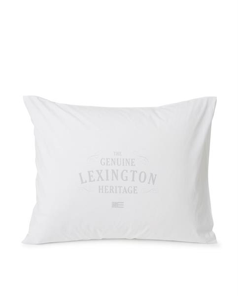 Lexington Printed Cotton Poplin Pillowcase, White/Light Gray