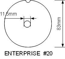 Mått på kvarnskiva ENTERPRISE #20/22