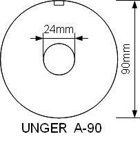 Mått på hålskiva UNGER A-90