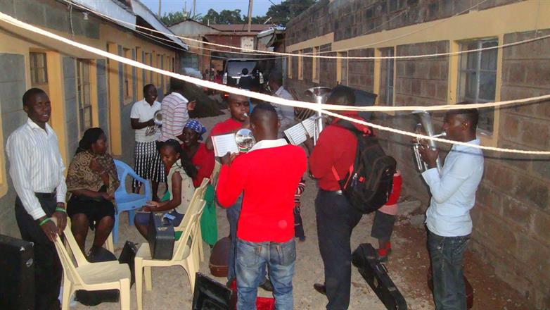 Makutano Band in the officers Backyard