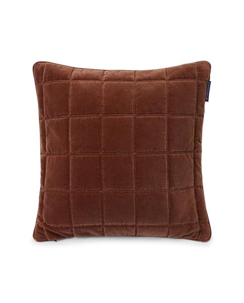 Lexington Quilted Cotton Velvet Pillow Cover, Rustic Brown