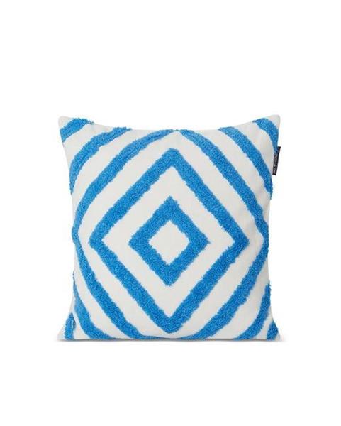 Lexington Rug Graphic Recycled Cotton Canvas Pillow Cover, White/Blue