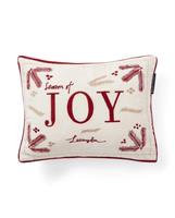 Lexington Joy Cotton Velvet Pillow 40 x 30 cm, Snow White/Red/Beige