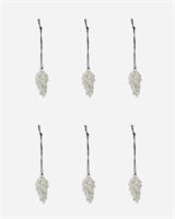 House Doctor Ornament, Cone, Silver, Set of 6 pcs