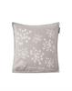Lexington Flower Embroidered Linen/Cotton Pillow Cover, Gray/White