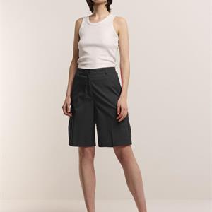 Summum Woman Cargo Shorts Cotton Stretch, Black