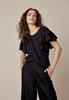 Summum Woman Top with Butterfly Sleeves, Black