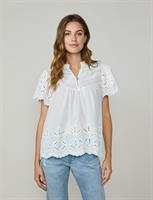 Summum Woman Top Broderie Chiffly, White