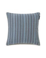 Lexington Zig Zag Printed Linen/Cotton Pillow, Blue/Beige