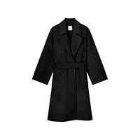 Summum Woman Wool Trench Coat, Black