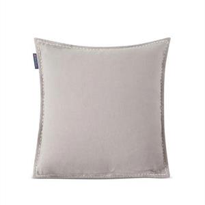 Lexington Flower Embroidered Linen/Cotton Pillow Cover, Gray/White