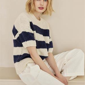 JcSophie Cozy Sweater, Off White/Navy Blue