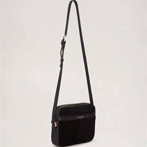 Lexington Rose Suede Mini Shoulder Bag, Black