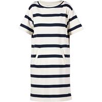 Blue Dusina Striped Dress, Ecru w/New Navy