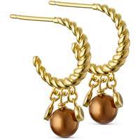 Three M Earrings, Gold
