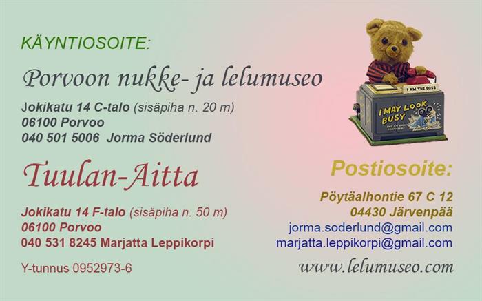 NUKENTEKIJÄT - Porvoon nukke- ja lelumuseo / Tuulan-Aitta