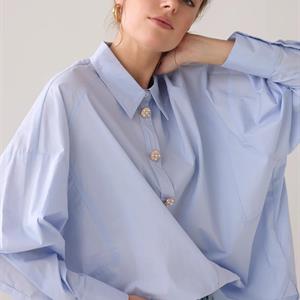 Summum Woman Blouse with fancy buttons, blue