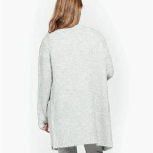 Beaumont Hairy Melange Cardigan, Grey Melange