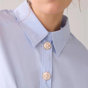 Summum Woman Blouse with fancy buttons, blue