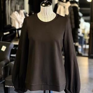 Gauhar Balloon Sleeve Sweatshirt, Black