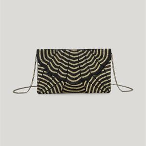 Summum Woman Clutch with Beads, Black