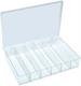 CLEAR STYRENE BOX, 6 COMPARTMT