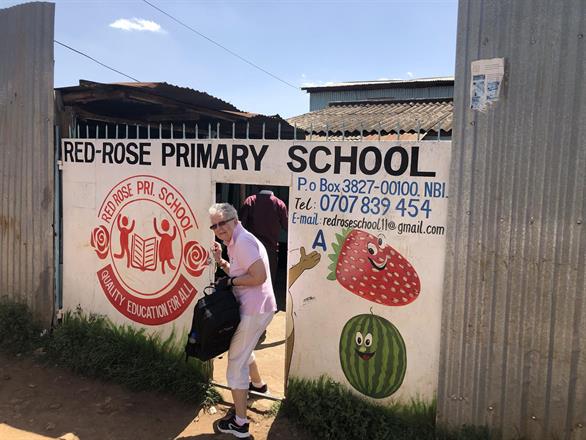 Entering Red Rose School compound