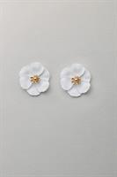 Bow19 Details Flower Small Earring Mat White